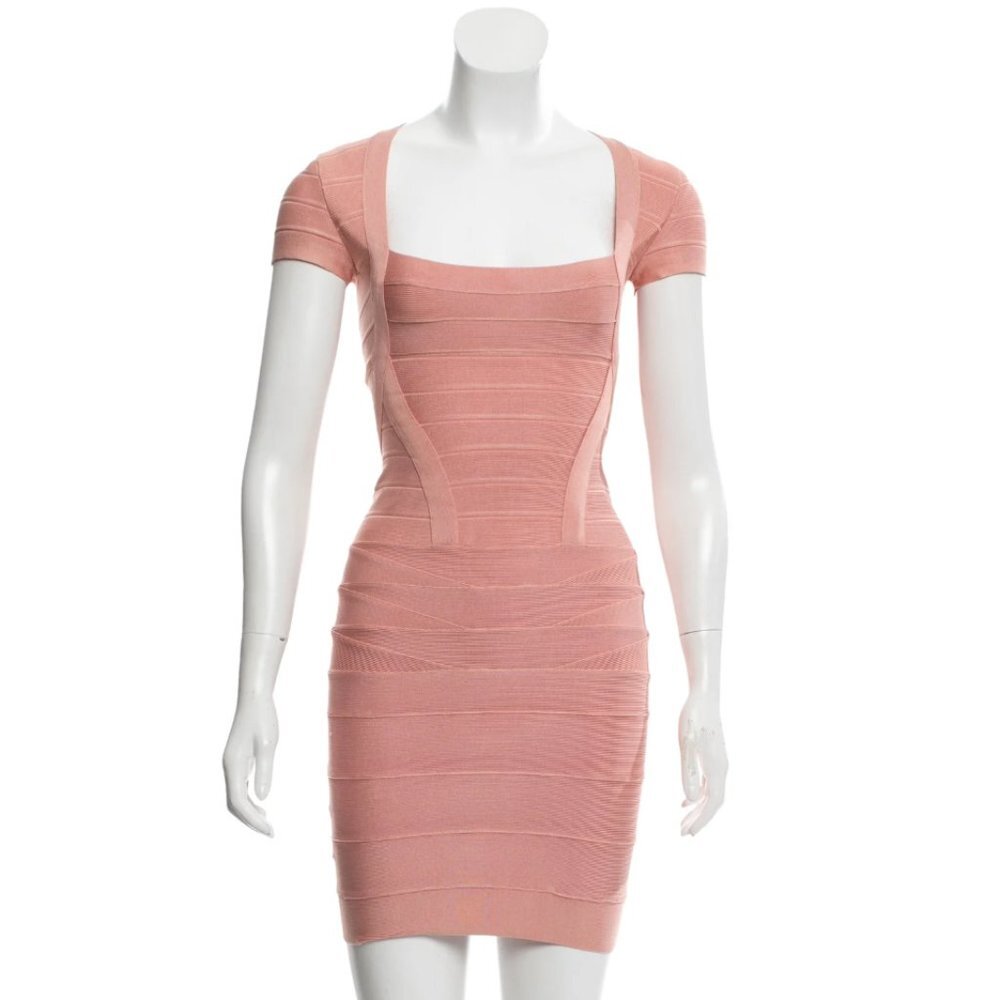 Herve Leger Pink Mini Dress